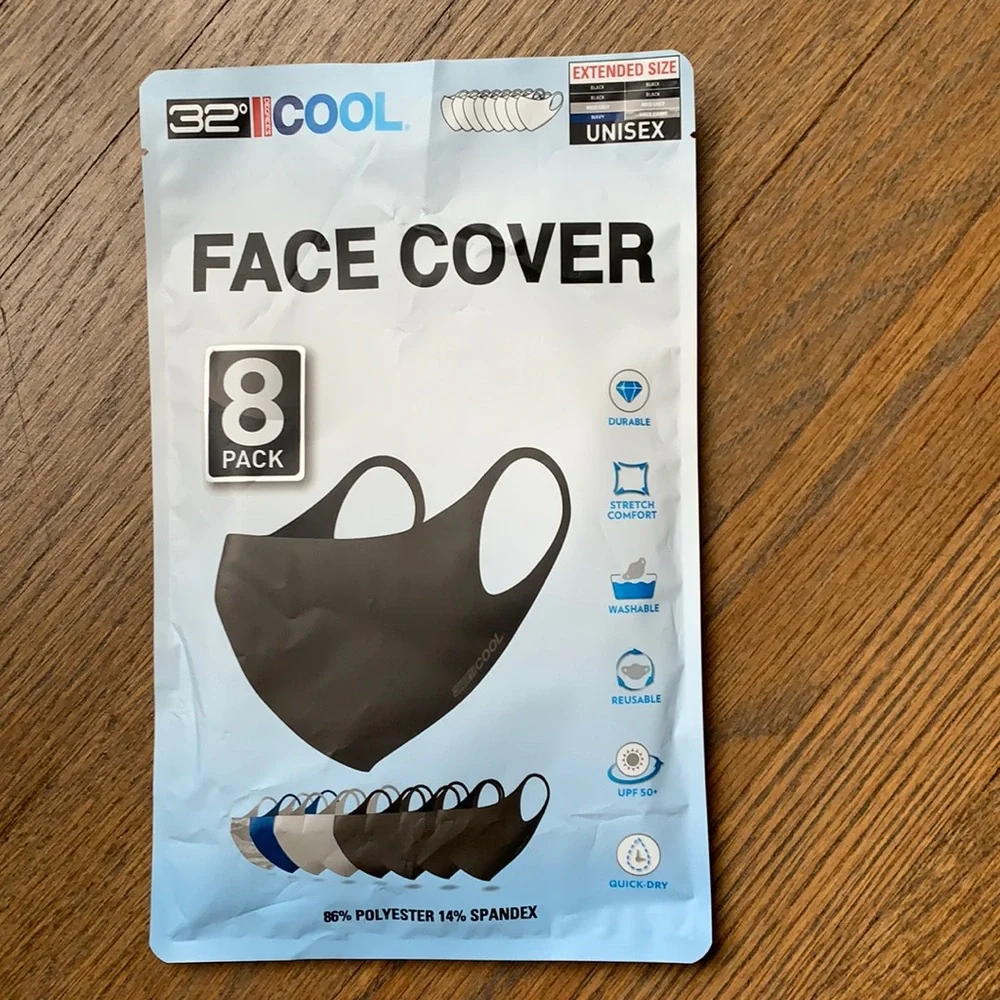 32 Degree 8 Pack Adult Face Mask Set - Extended Sz